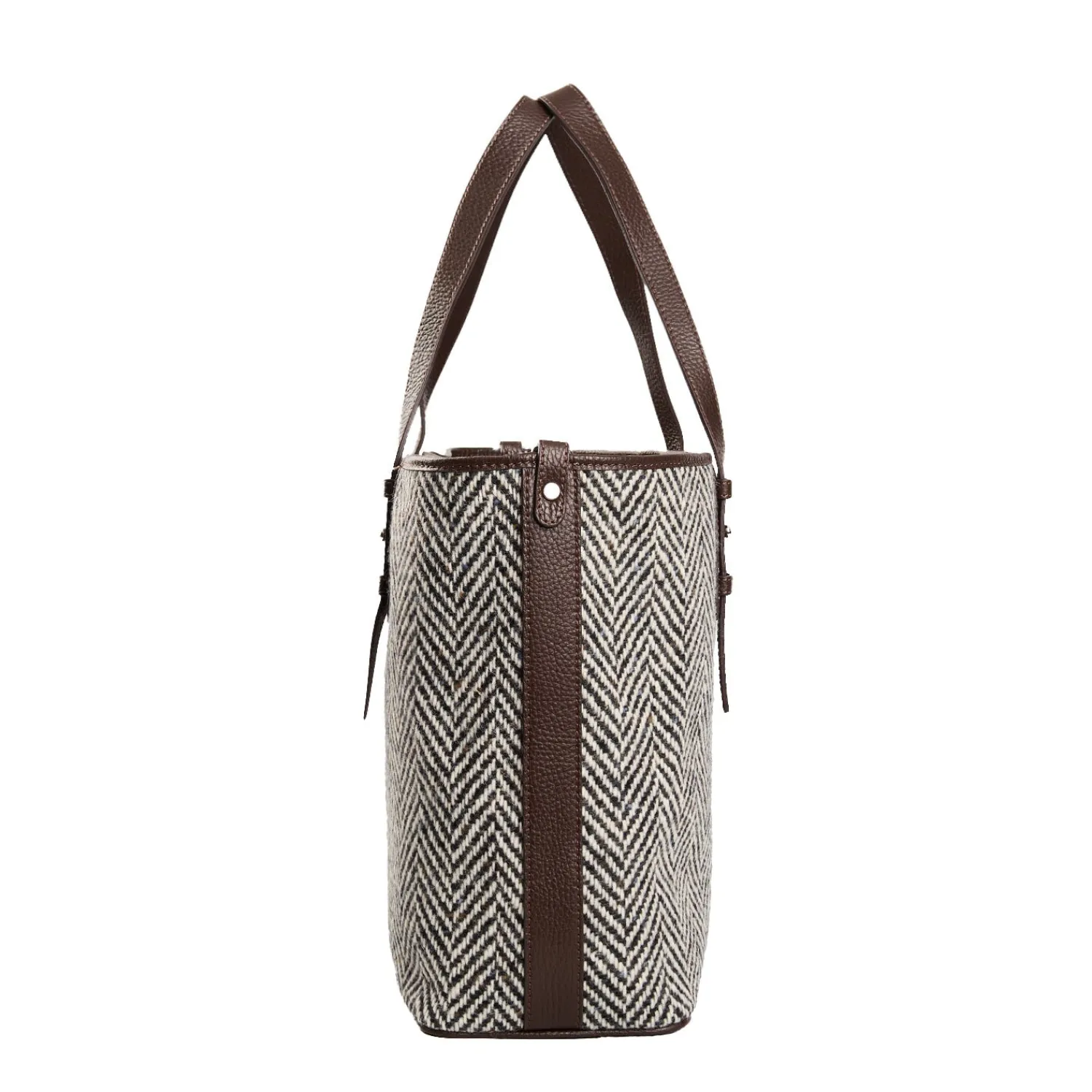 E.Marinella Tote Bag|TOTE BAG MARRONE In lana e pelle martellata