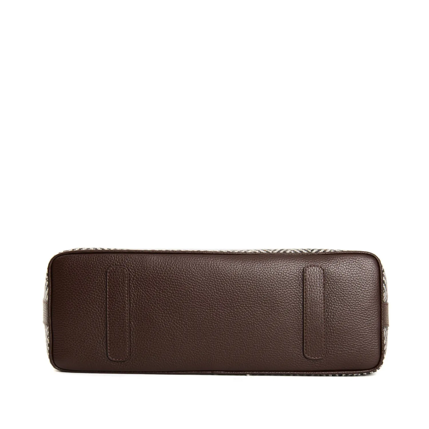 E.Marinella Tote Bag|TOTE BAG MARRONE In lana e pelle martellata