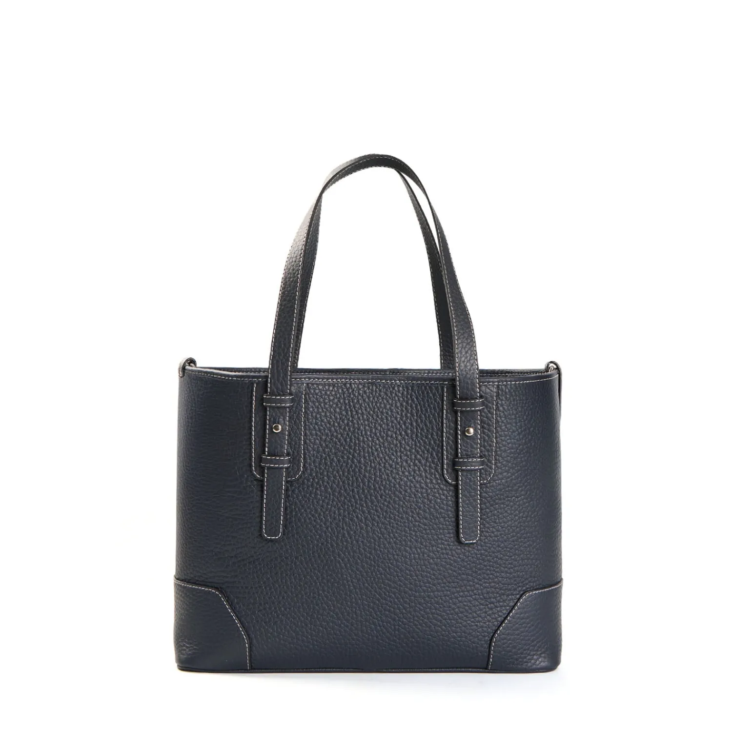 E.Marinella Tote Bag|TOTE BAG MIDI BLU SCURO In pelle martellata