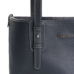 E.Marinella Tote Bag|TOTE BAG MIDI BLU SCURO In pelle martellata