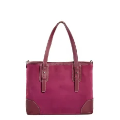 E.Marinella Tote Bag|TOTE BAG MIDI BORDEAUX In suede e pelle