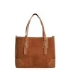 E.Marinella Tote Bag|TOTE BAG MIDI COLOR CUOIO In suede e pelle