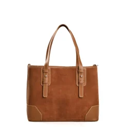 E.Marinella Tote Bag|TOTE BAG MIDI COLOR CUOIO In suede e pelle