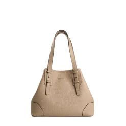 E.Marinella Tote Bag|TOTE BAG MIDI COLOR TORTORA In pelle martellata
