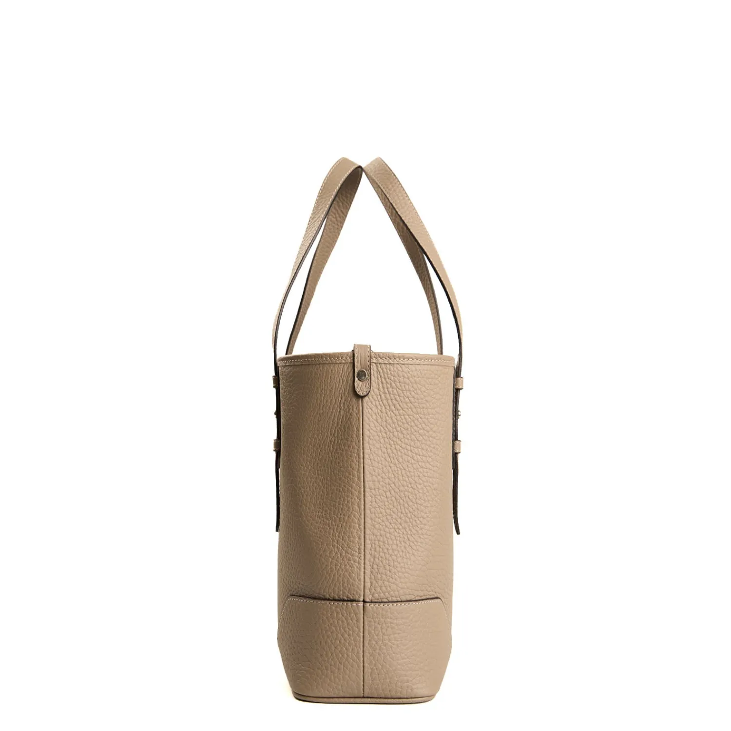E.Marinella Tote Bag|TOTE BAG MIDI COLOR TORTORA In pelle martellata