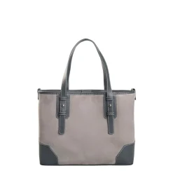 E.Marinella Tote Bag|TOTE BAG MIDI GRIGIA In suede e pelle