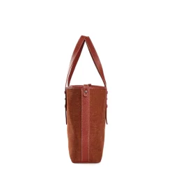 E.Marinella Tote Bag|TOTE BAG MIDI MARRONE CHIARO In lana e pelle