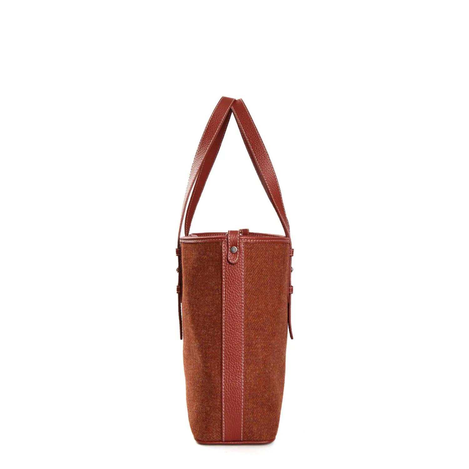 E.Marinella Tote Bag|TOTE BAG MIDI MARRONE CHIARO In lana e pelle