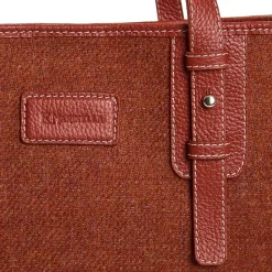 E.Marinella Tote Bag|TOTE BAG MIDI MARRONE CHIARO In lana e pelle