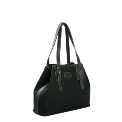 E.Marinella Tote Bag|TOTE BAG MIDI VERDE SCURO In lana e pelle