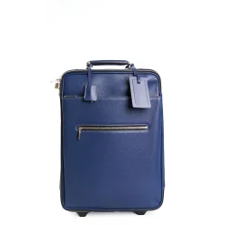 E.Marinella Borse Da Viaggio E Trolley|Borse Da Viaggio E Trolley|TROLLEY SEMIRIGIDO BLU In pelle martellata