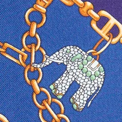 E.Marinella Twilly E Bandeaux|TWILLY IN SETA BLU Elefanti portafortuna
