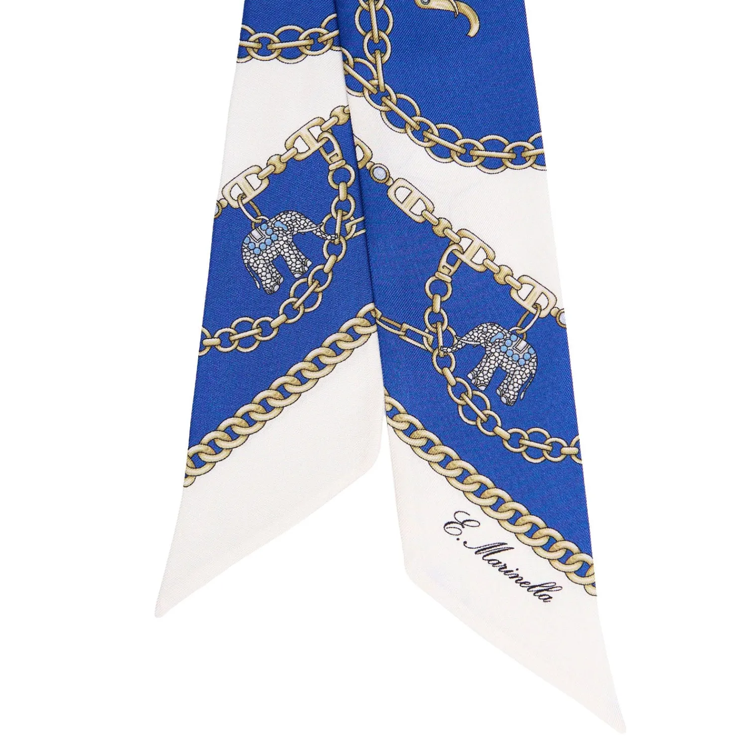 E.Marinella Twilly E Bandeaux|TWILLY IN SETA BLU Lucky elephant