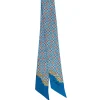 E.Marinella Twilly E Bandeaux|TWILLY IN SETA BLU MEDIO Microfantasia fiore