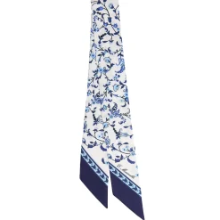 E.Marinella Twilly E Bandeaux|TWILLY IN SETA BLU SCURO Garden flower