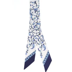E.Marinella Twilly E Bandeaux|TWILLY IN SETA BLU SCURO Garden flower