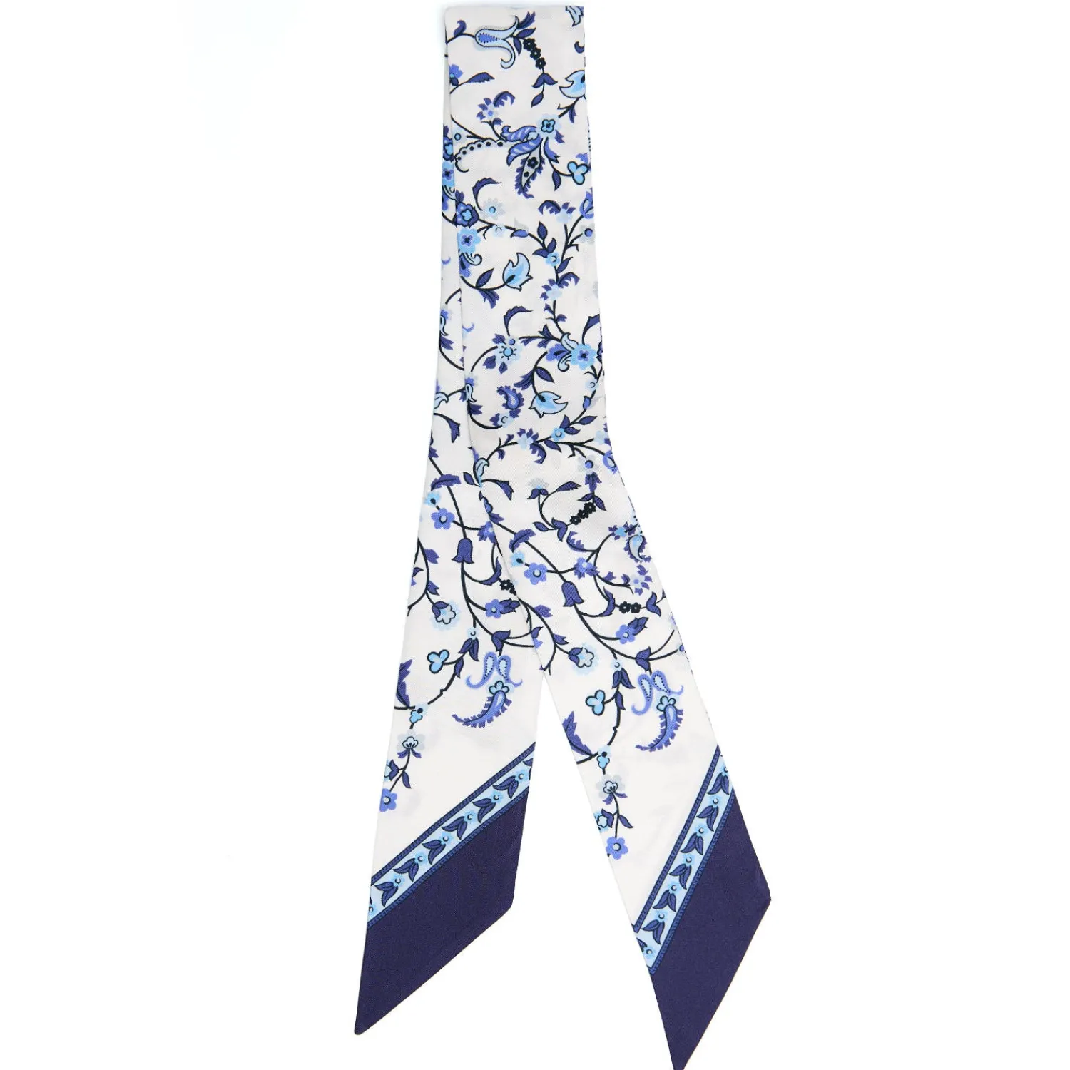 E.Marinella Twilly E Bandeaux|TWILLY IN SETA BLU SCURO Garden flower