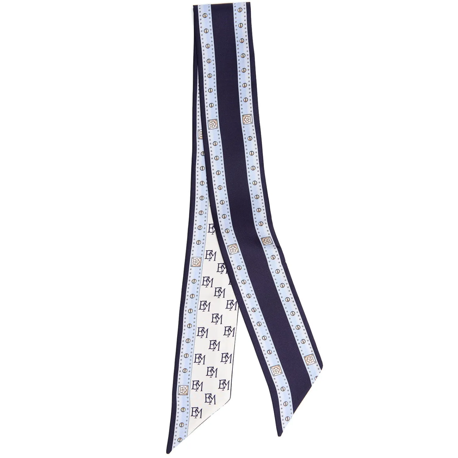 E.Marinella Twilly E Bandeaux|TWILLY IN SETA BLU SCURO Logo em