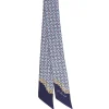 E.Marinella Twilly E Bandeaux|TWILLY IN SETA BLU SCURO Microfantasia fiore
