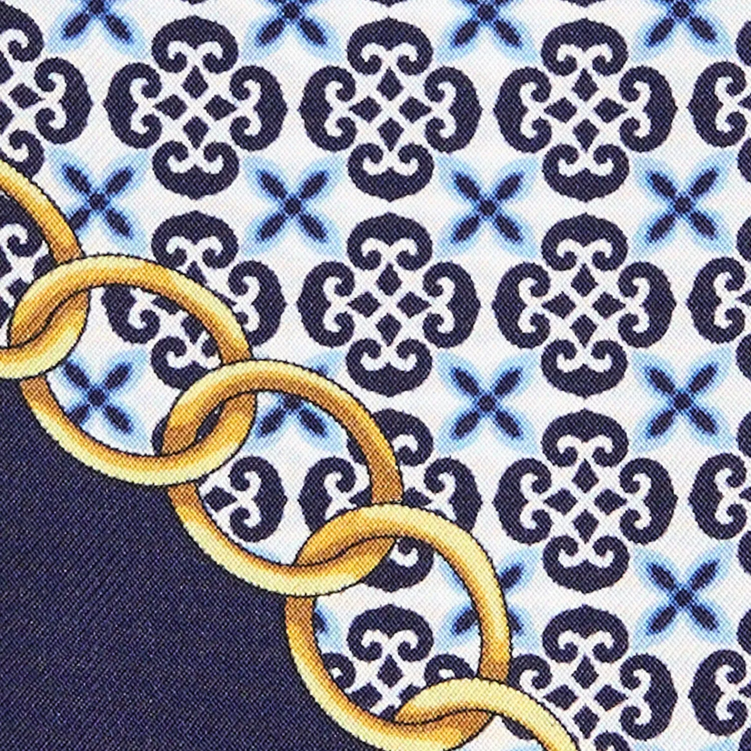 E.Marinella Twilly E Bandeaux|TWILLY IN SETA BLU SCURO Microfantasia fiore