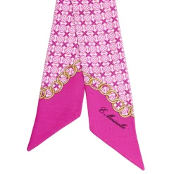 E.Marinella Twilly E Bandeaux|TWILLY IN SETA FUCSIA Microfantasia fiore