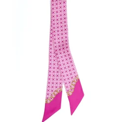 E.Marinella Twilly E Bandeaux|TWILLY IN SETA FUCSIA Microfantasia fiore
