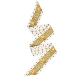 E.Marinella Twilly E Bandeaux|TWILLY IN SETA GIALLO Greek key floral