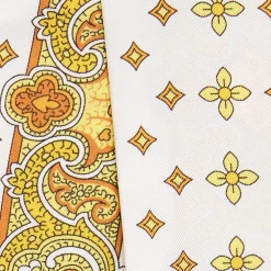 E.Marinella Twilly E Bandeaux|TWILLY IN SETA GIALLO Greek key floral