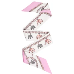 E.Marinella Twilly E Bandeaux|TWILLY IN SETA ROSA Lucky elephant