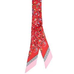 E.Marinella Twilly E Bandeaux|TWILLY IN SETA ROSSO Garden flower