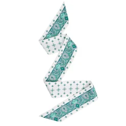 E.Marinella Twilly E Bandeaux|TWILLY IN SETA VERDE Greek key floral