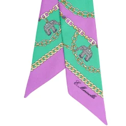 E.Marinella Twilly E Bandeaux|TWILLY IN SETA VERDE Lucky elephant