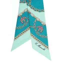 E.Marinella Twilly E Bandeaux|TWILLY IN SETA VERDE Lucky elephant
